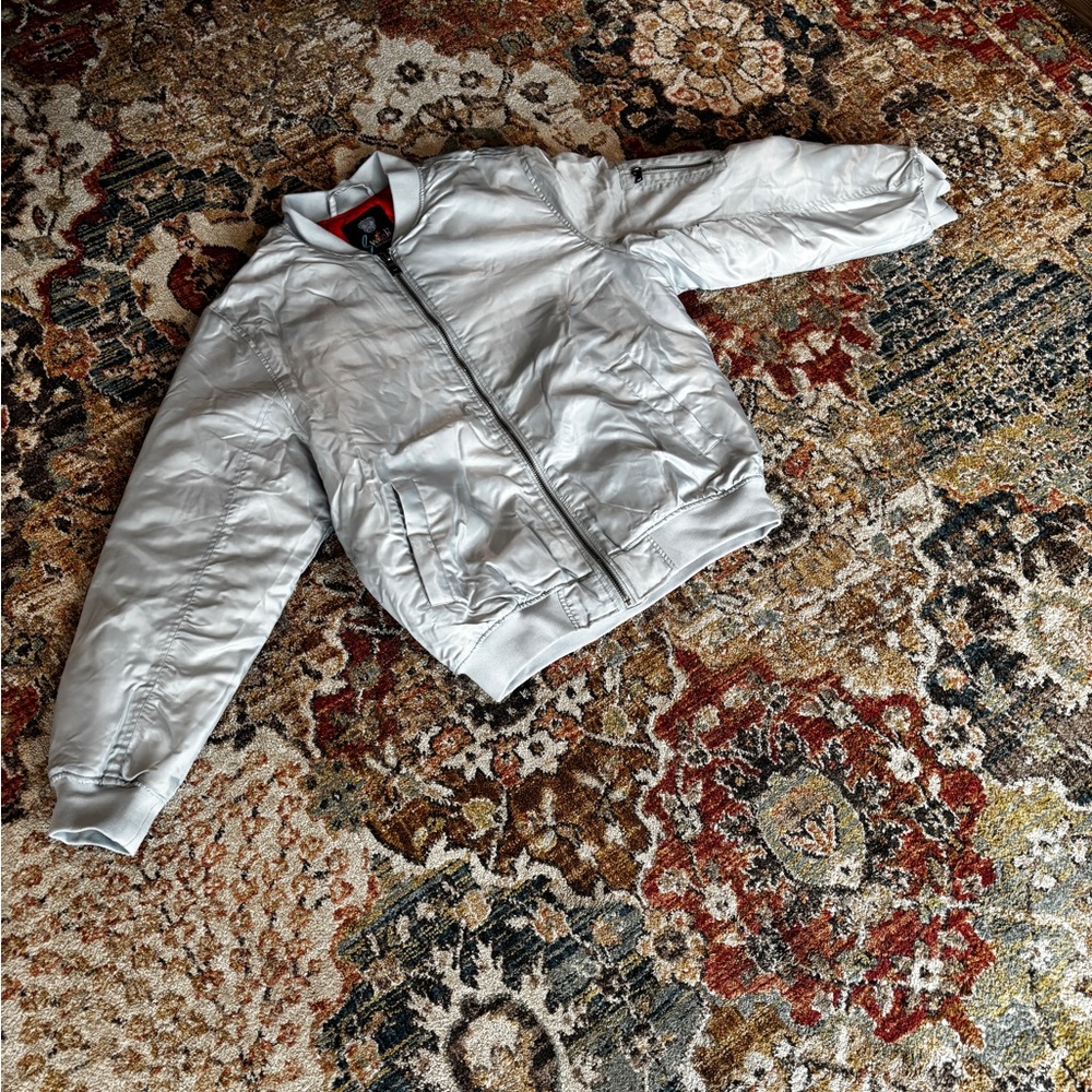 Men's Silver Puffer Jacket